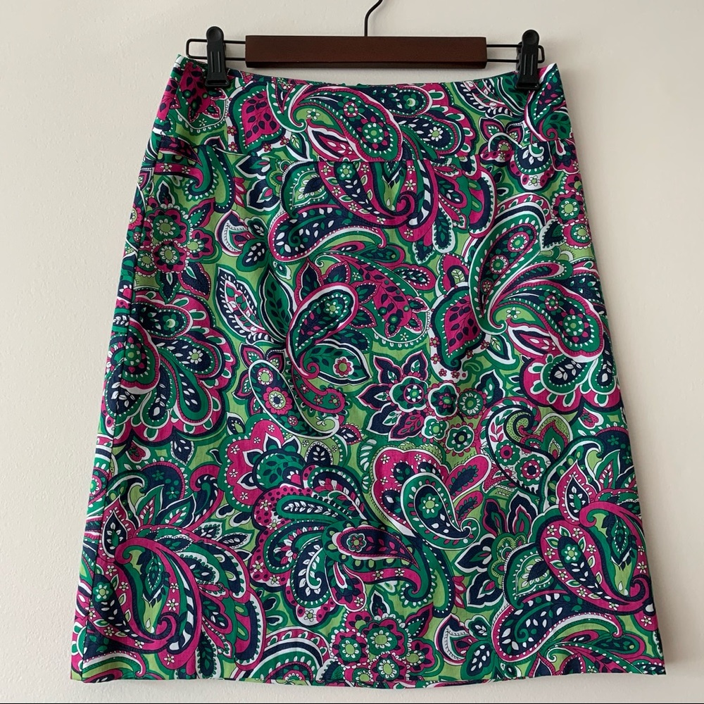 Talbots Paisley Print Pencil Skirt